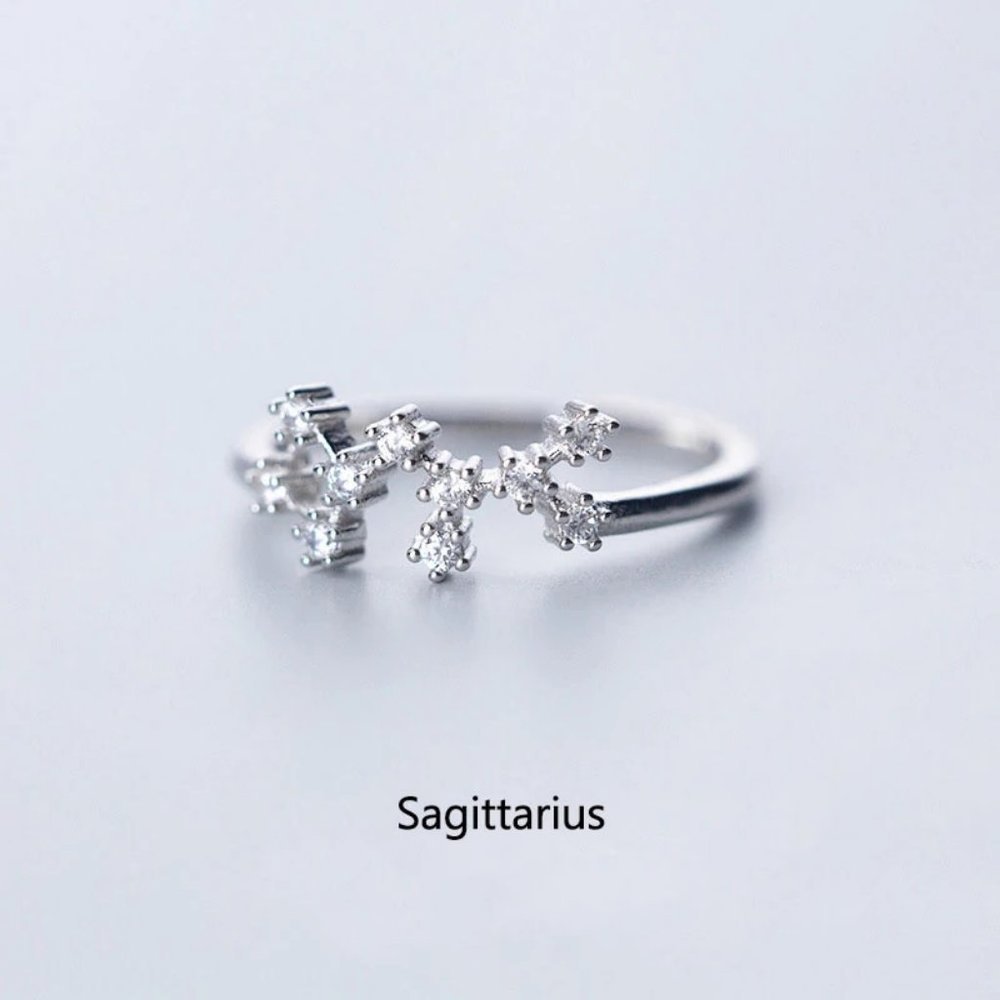*Sterling Silver Zodiac Resizable Ring-Sagittarius - Picture 1 of 6